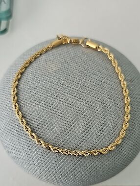 Gold Rope Chain Bracelet - Stainless Steel